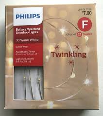New Philips Battery Operated Dewdrop Fairy Lights Twinkling White 6hr 18hr Timer