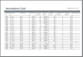 Product Inventory Template
