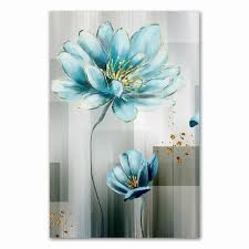 Blue Flower Canvas Painting Modern