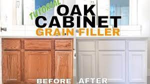 hide oak grain on cabinets you