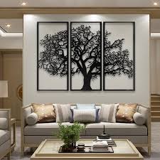 3 Pieces Modern 3d Metal Tree Wall