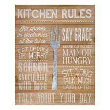 Kitchen Rules Planked Wooden Wall Sign
