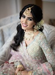 mint blush pink gown with lengha