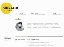 Resume Cv Template By Vijay Kolar On Dribbble