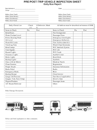 • fire detection • false fire alarms • fire extinguisher • hose reel • sprinkler system • emergency escape lighting • miscellaneous equipment • fire instruction • fire drill. Pre Post Trip Vehicle Inspection Sheet Download Printable Pdf Templateroller
