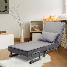 jaxpety single convertible chair bed gray folding chair that turns into a bed