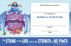 Vacation Bible School Vbs 2020 Knights Of North Castle Student Certificates Pkg Of 48