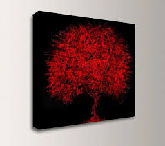 Red Painting Black Art Acrylic Abstract