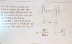 h beam calculate the volume weight