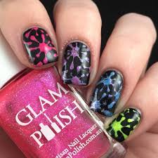 rainbow nails using glam polish truly
