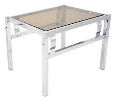 Small Chrome Smoked Glass Side Table