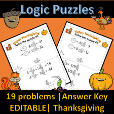 Number Sense Logic Puzzles Algebra 1
