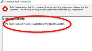 fix net framework 4 8 is not supported