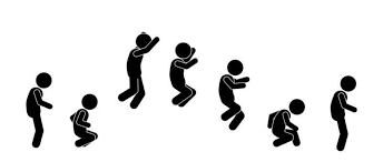 man running and jumping sequence vector
