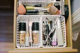 dollar makeup drawer organization