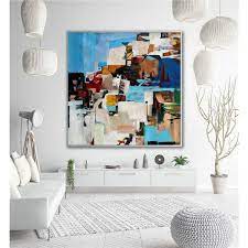 bright abstract art large square canvas