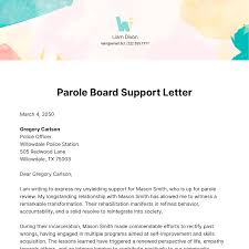 parole board support letter template