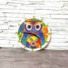 Owl Wall Hanging Decor Rainbow Stained