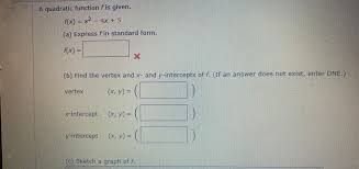 Answered A Quadratic Function F Is