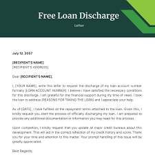 loan discharge letter template edit