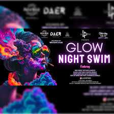 glow night swim pool party miami fever