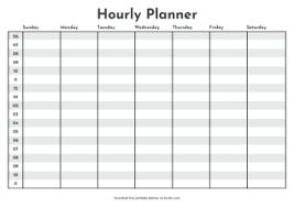 8 hourly planner printable templates