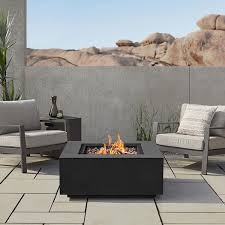 Real Flame 36 Aegean Black Square Propane Gas Outdoor Fire Table