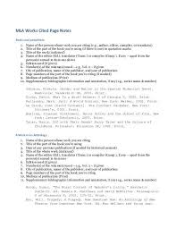 Mla Works Cited Page Notes