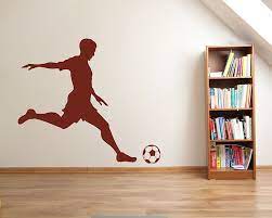 Boy Playing Soccer Silhouette Wall