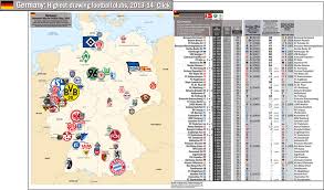 Germany 2014 Football Attendance Map With The 52 Highest