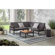 4 piece wood outdoor sectional set