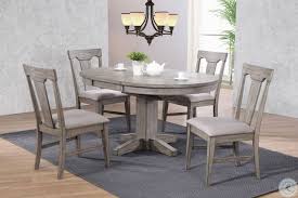 Fancy face top with stainless steel metal inlay. Graystone Burnished Gray Round Dining Room Set From Eci Furniture Coleman Furniture