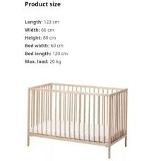 Ikea Sniglar Baby Cot Vyssa Mattress