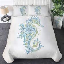 Sea Horse Duvet Cover Bed Set Seahorse