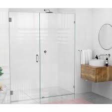 frameless wall pivot hinged shower door