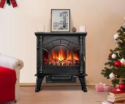 Black Electric Fire Heater Flame Effect