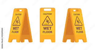 set of wet floor sign isolated against