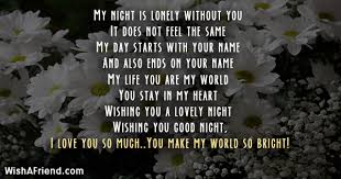 lonely without you good night message