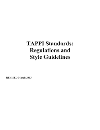 Tappi Standards Regulations And Style Guidelines