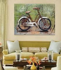 Large Yellow Bike Painting 3d Metal