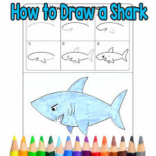 how to draw a shark easy peasy and fun