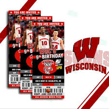 2 5 X 6 Wisconsin Badgers Sports Party Invitations Sports