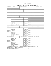 Employee Benefit Statement Template Invoice Sample Examples