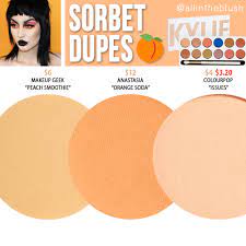 kylie cosmetics sorbet eyeshadow dupes