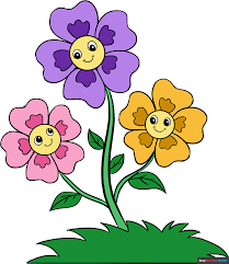 how to draw cartoon flowers easy step