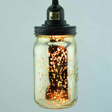 Gold Mercury Glass Mason Jar Pendant Light Kit Wide Mouth Black Cord 15ft For Sale Online Ebay