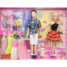 Bộ đồ chơi gia đình búp bê BARBIE thời trang và bộ phụ kiện, váy đầm búp bê