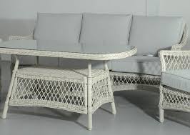 five seat garden sofa set soft white wicker