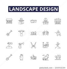 Landscape Design Line Vector Icons And