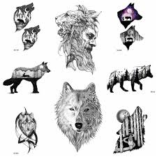 3d Lion Artist Temporary Tattoo Stickers Men Arm Timber Wolf Totem Waterproof Tatoos Women Forearm Maple Black Fake Tattoo Decaltemporary Tattoos Aliexpress